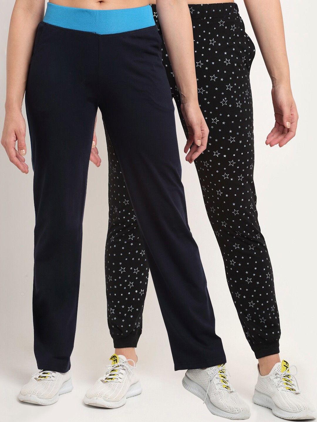 

VIMAL JONNEY Women Pack Of 2 Track Pants, Navy blue