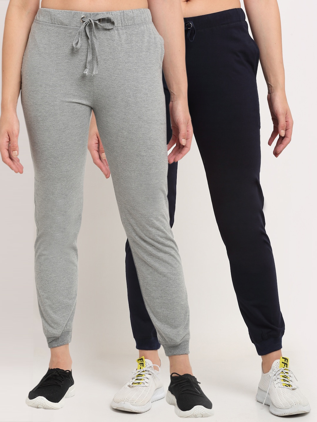 

VIMAL JONNEY Women Pack Of 2 Track Pants, Grey