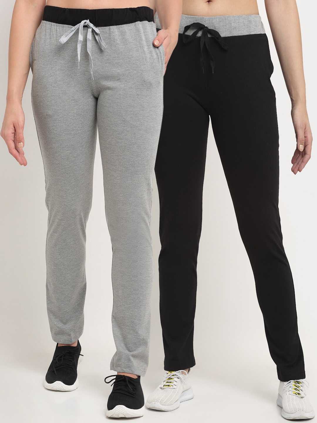 

VIMAL JONNEY Women Pack Of 2 Track Pants, Black