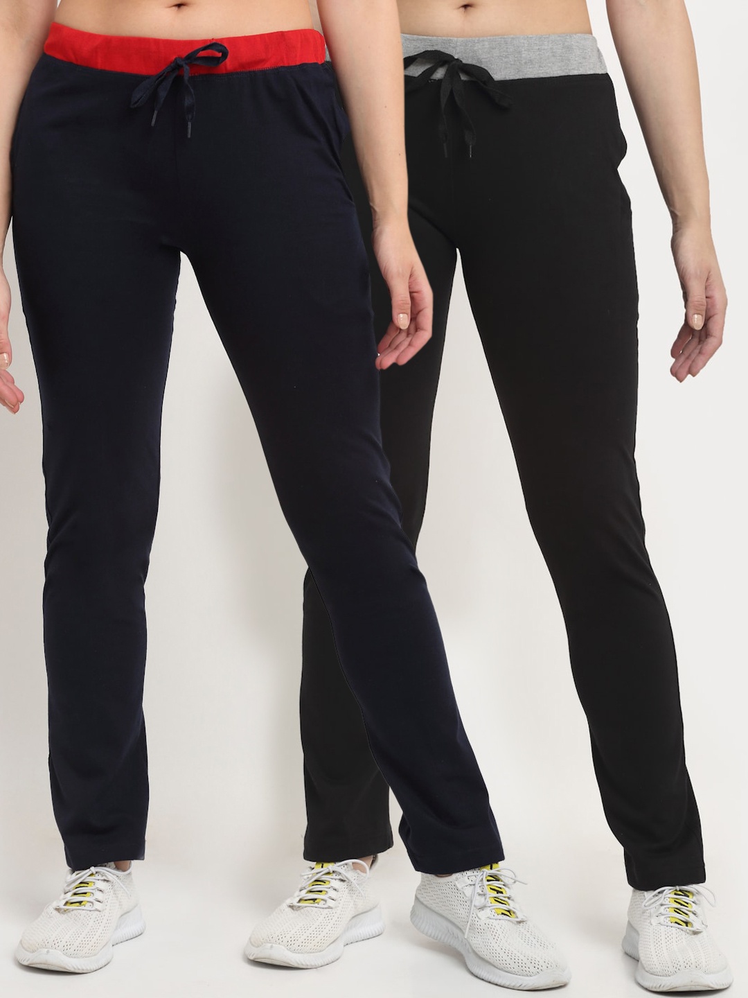 

VIMAL JONNEY Women Pack Of 2 Track Pants, Black