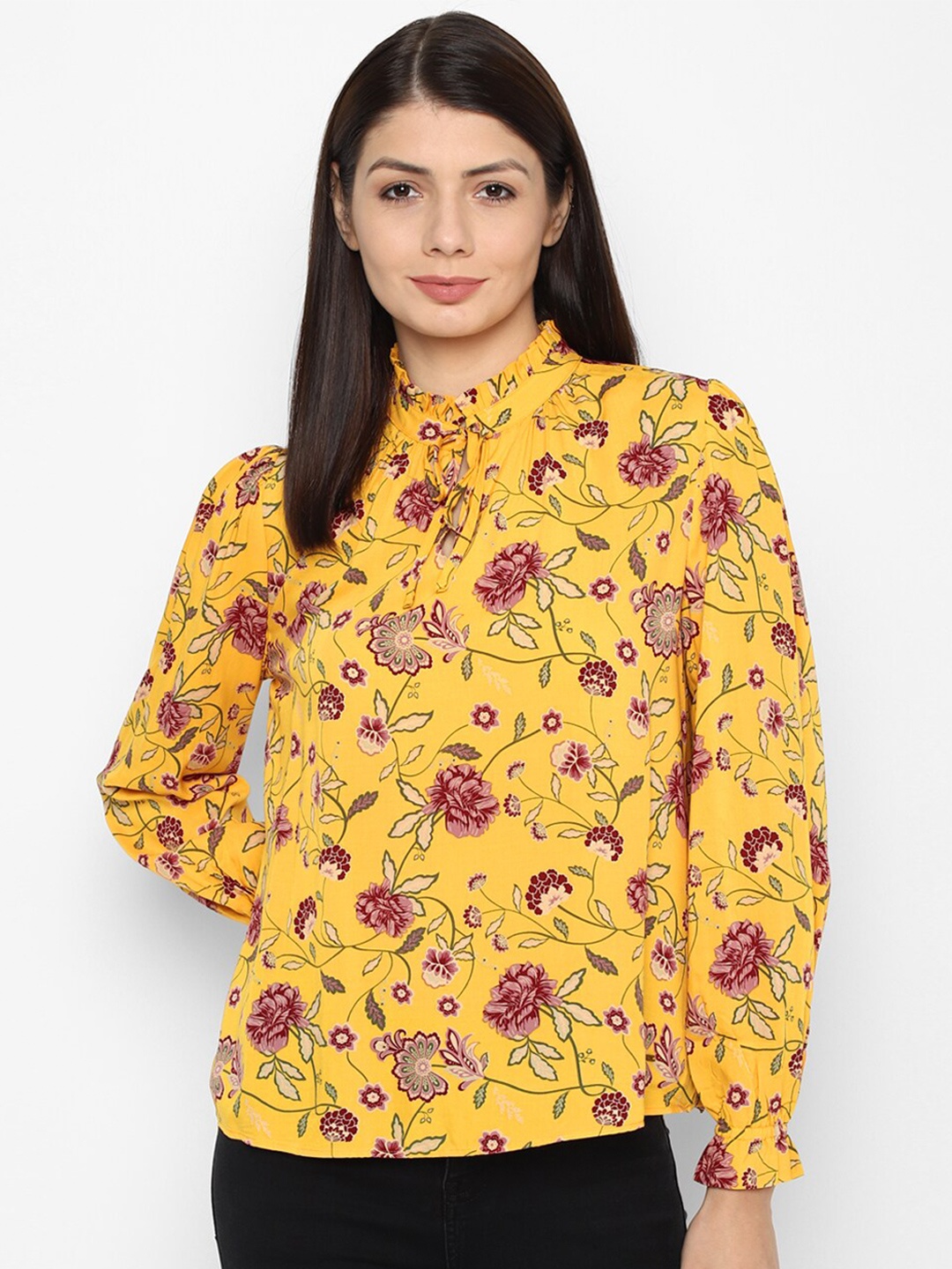 

Allen Solly Woman Yellow Floral Print Top