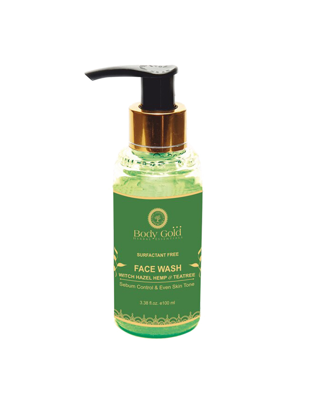 

Body Gold Witch Hazel Hemp & Tea Tree Sebum Control Face Wash 100 ml, Green