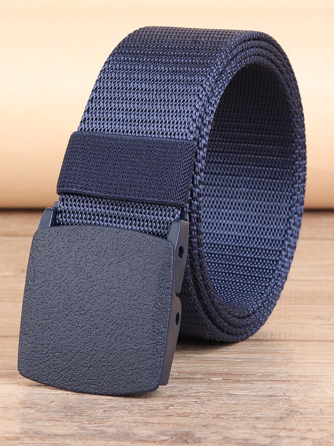 

ZORO Men Blue Canvas Belt with Plastic Flap Buckle