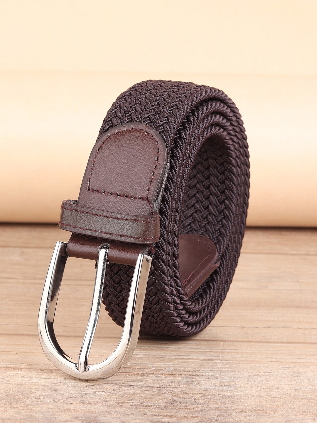 

ZORO Men Brown Textured Canvas Belt