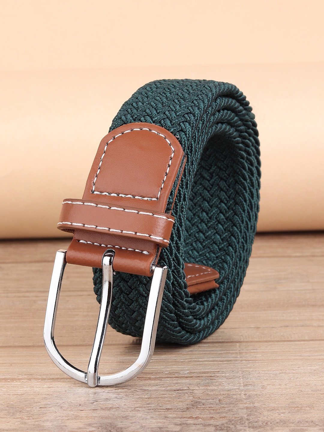 

ZORO Men Green Braided Belt