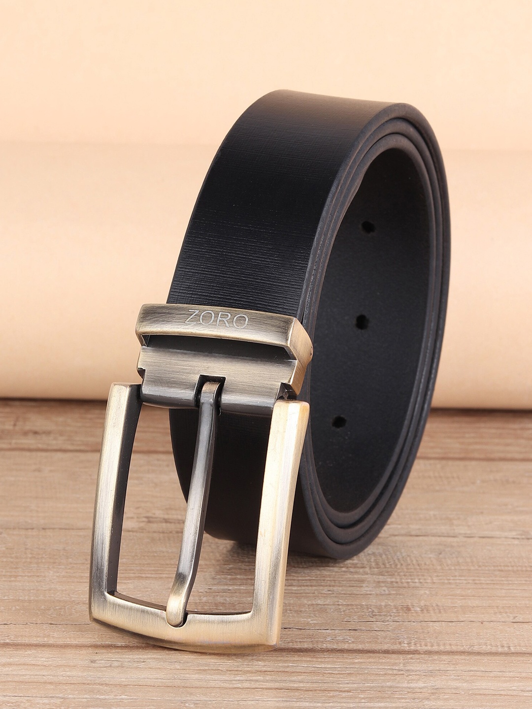 

ZORO Men Black Leather Formal Belt