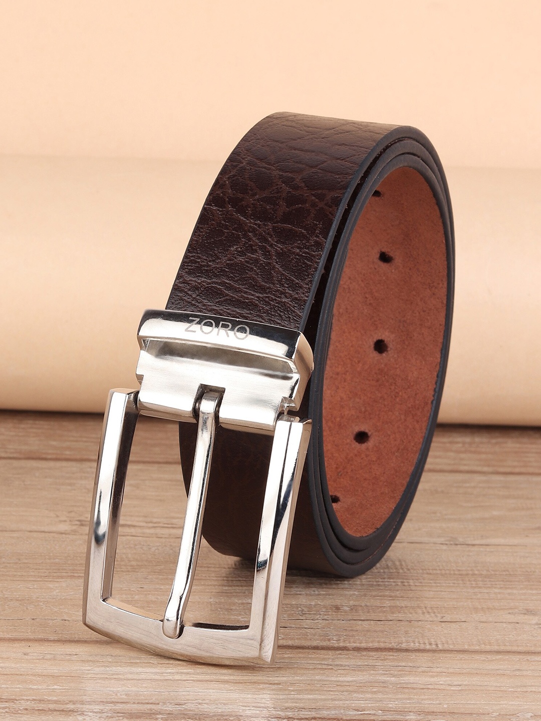 

ZORO Men Brown Leather Formal Belt