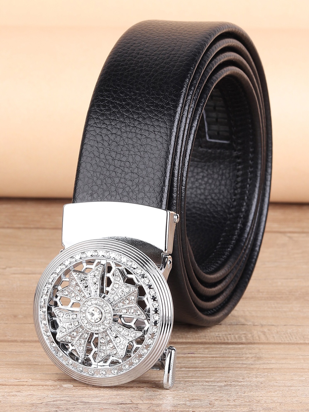 

ZORO Men Black Textured Belt