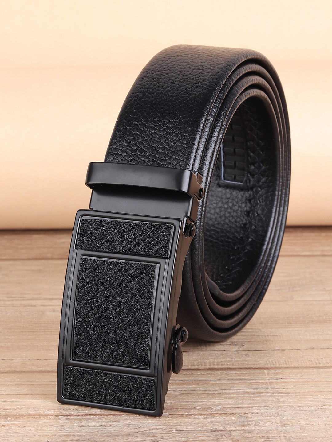 

ZORO Men Black Autolock Grip PU Leather Belt