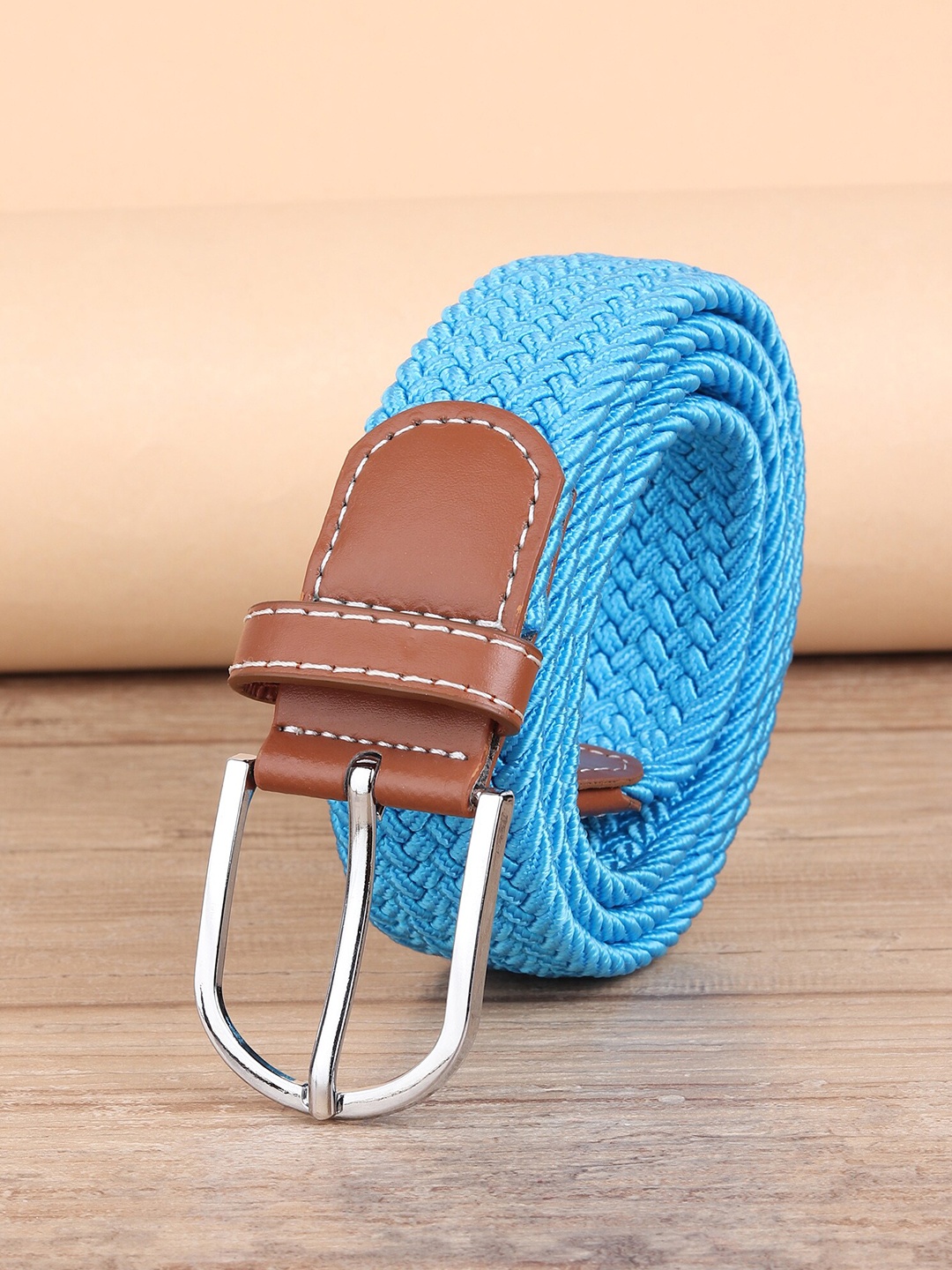 

ZORO Men Turquoise Blue Braided Belt