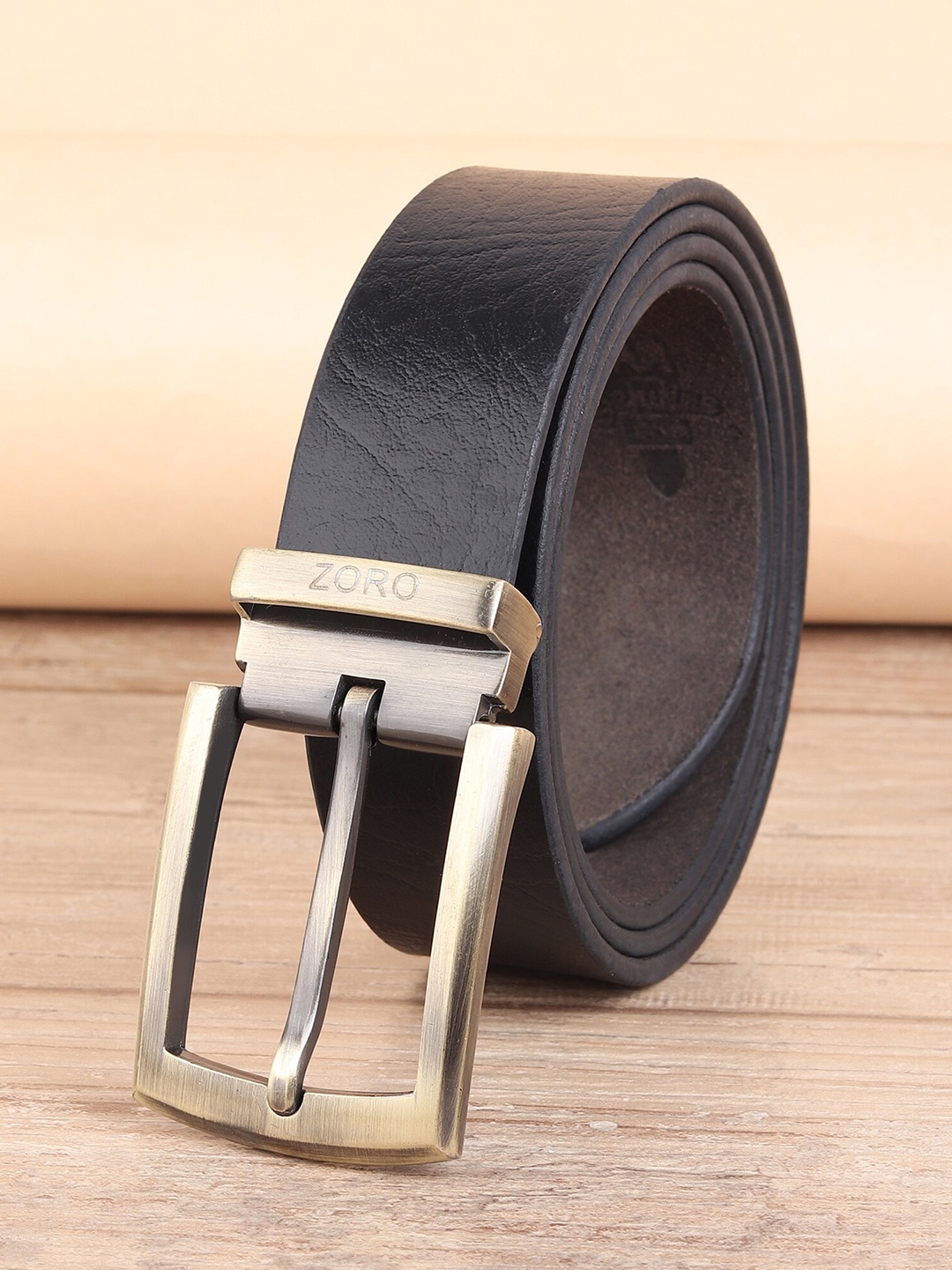 

ZORO Men Black Leather Formal Belt