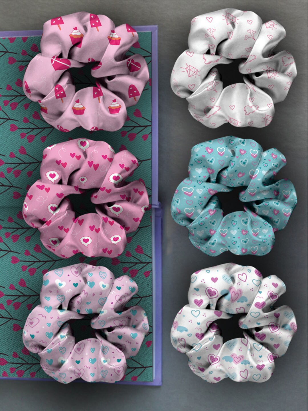 

Ferosh Women Multicoloured Set of 6 Ponytail Holders, Multi