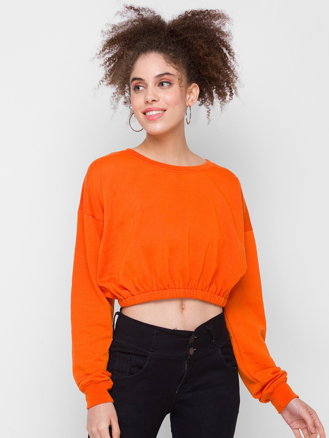 

Globus Women Orange Solid Sweatshirt