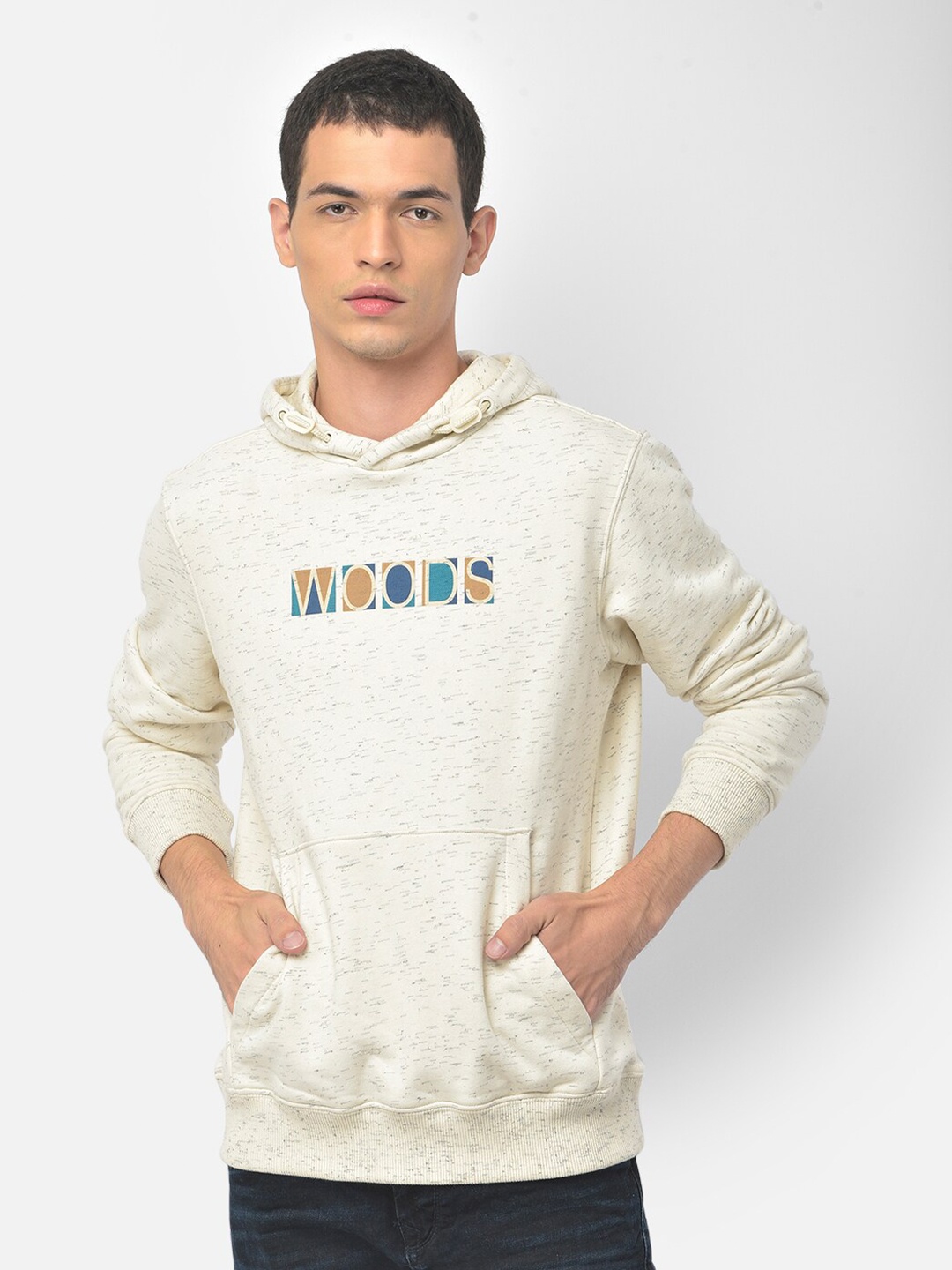 

Woods Men Cream-Coloured Printed Sweatshirt