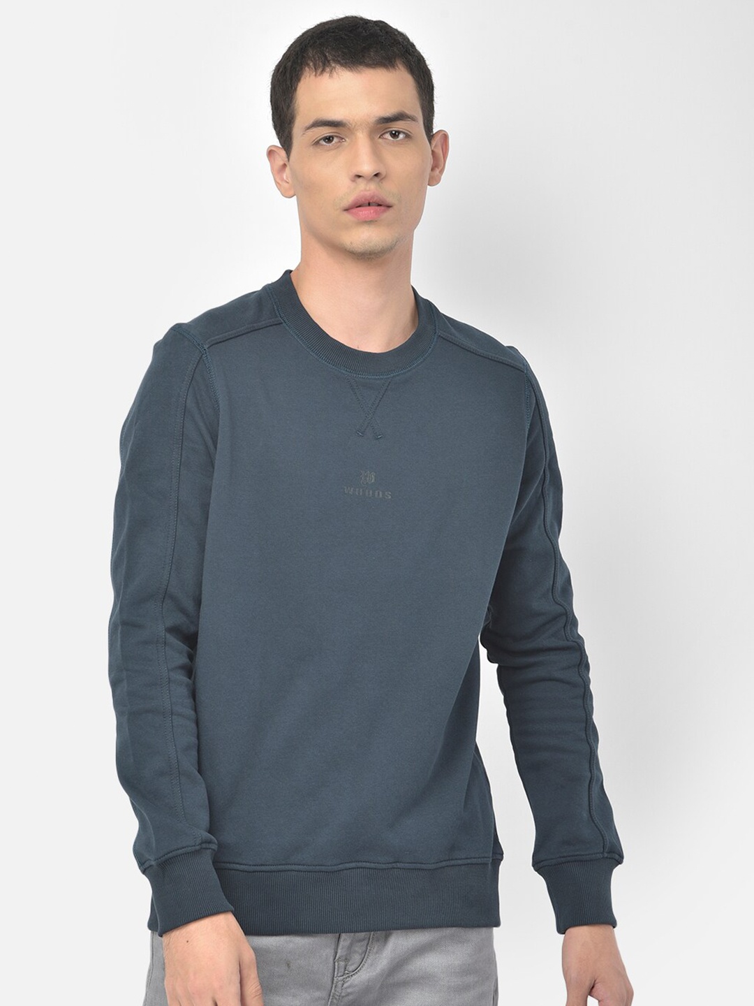 

Woods Men Navy Blue Solid Sweatshirt