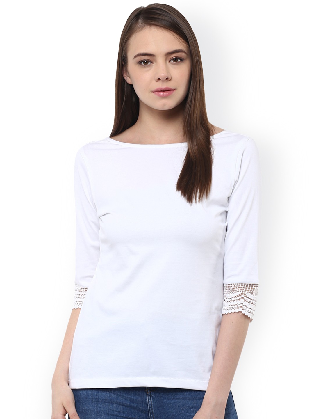 

Miss Chase White Solid Regular Top