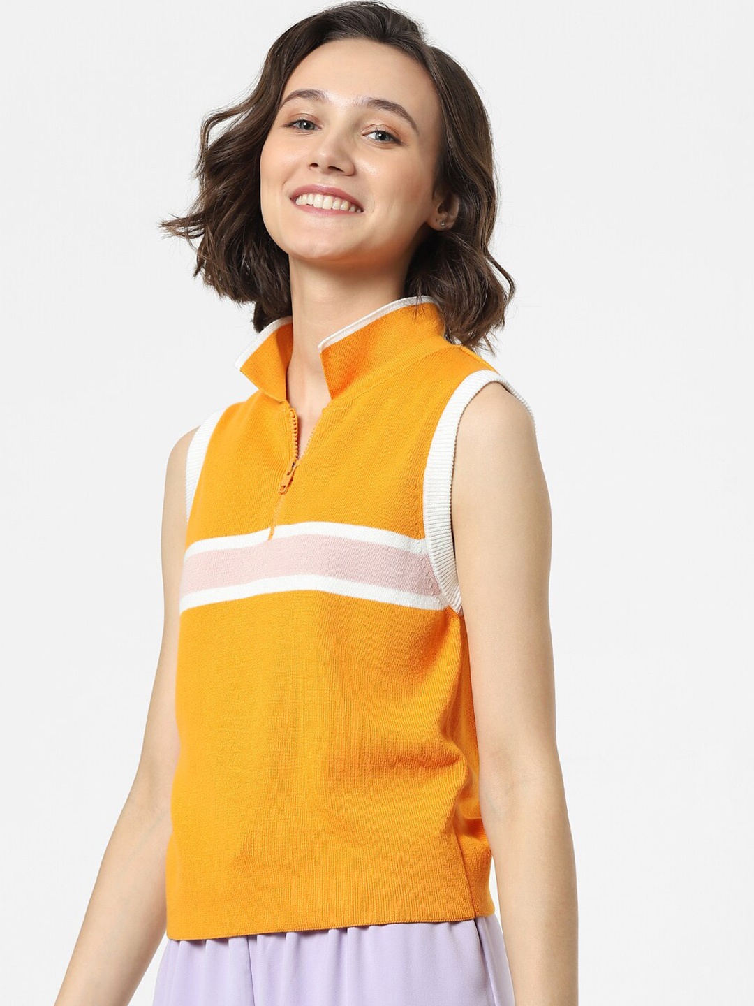 

ONLY Orange Striped Top