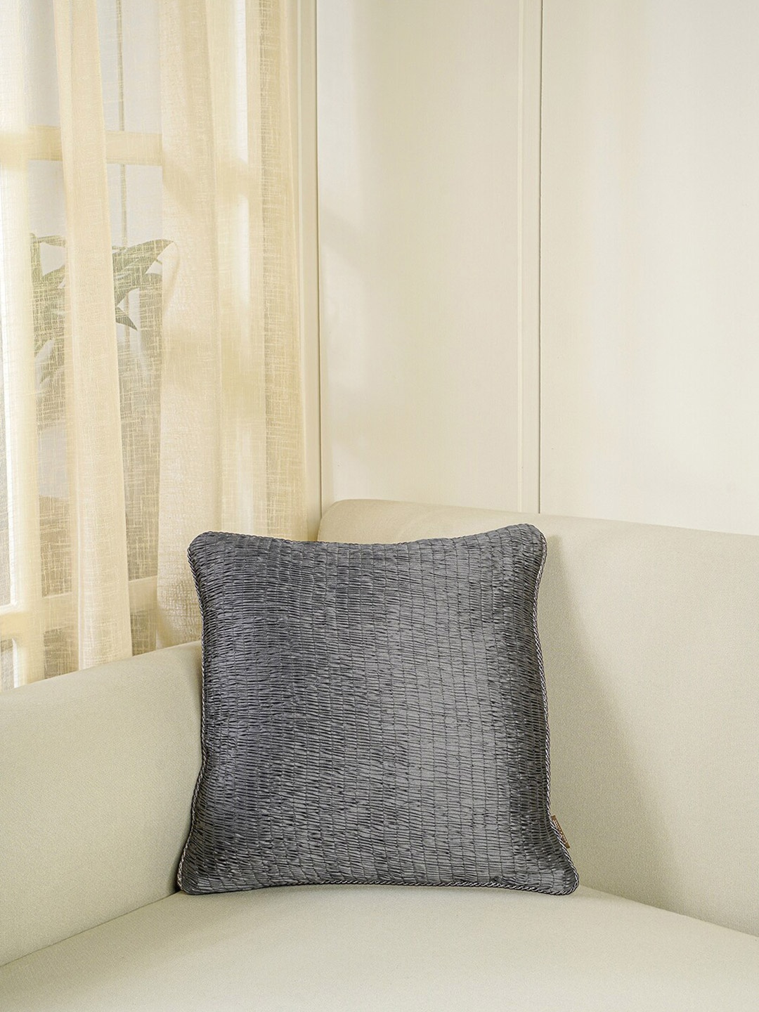 

Pure Home and Living Grey Ruched Square Cushion Covers