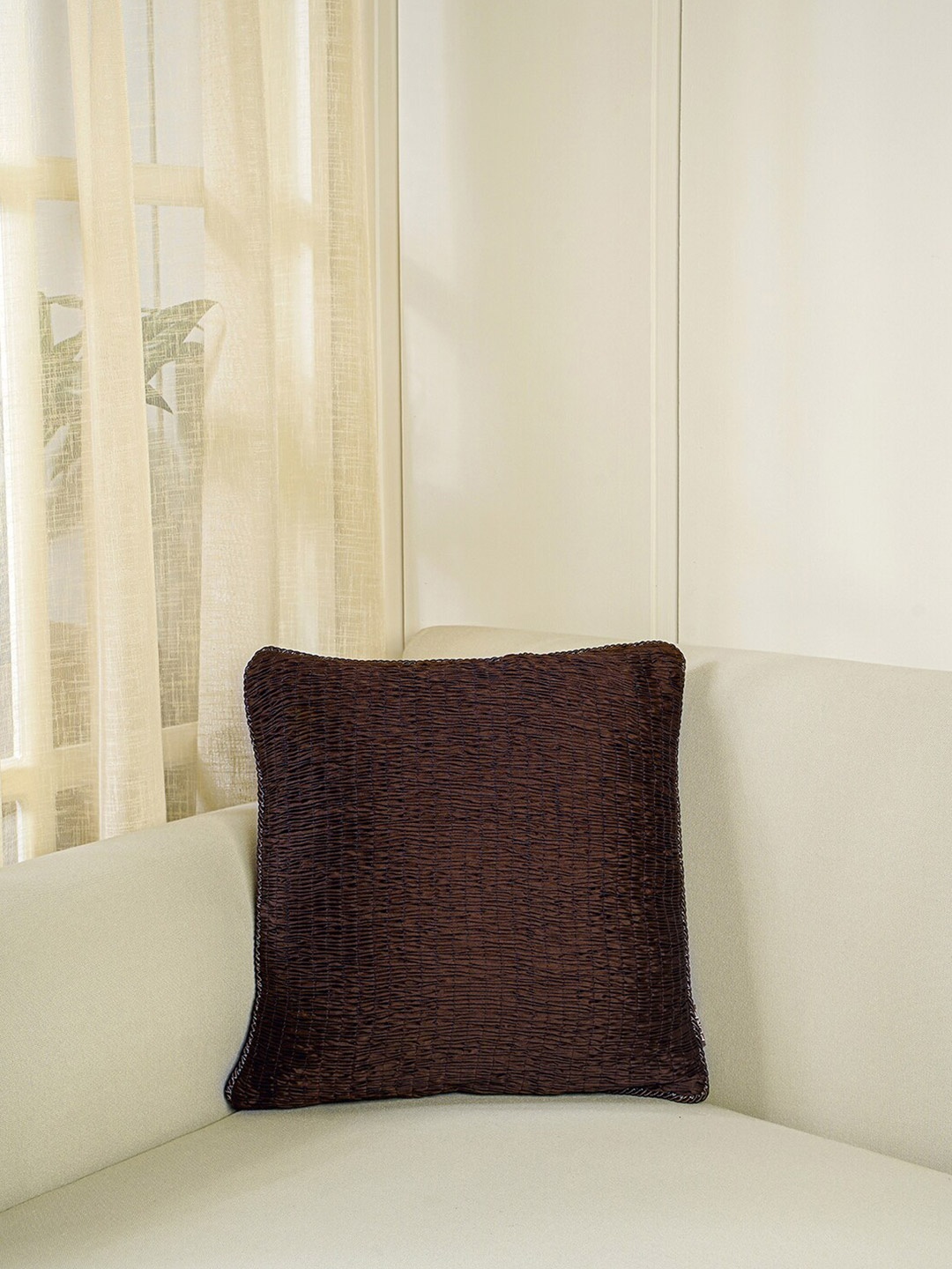 

Pure Home and Living Brown Square Cushion Covers