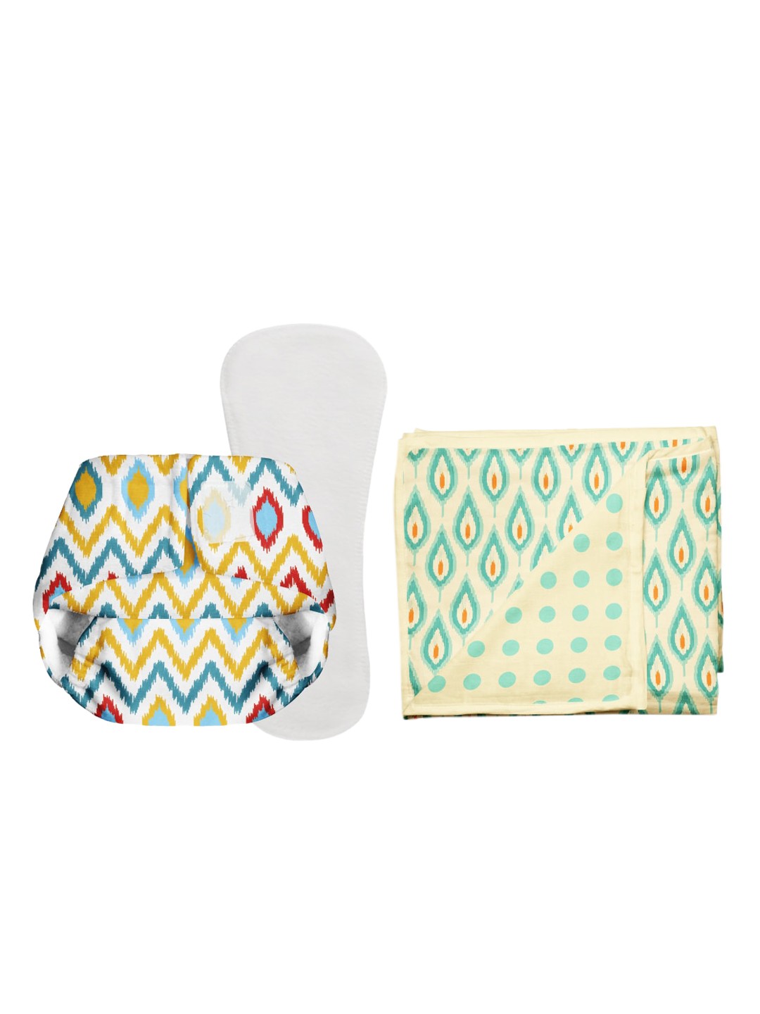 

SuperBottoms Pack of 2 Green Reversible Blanket & Cloth Sustainable Diaper