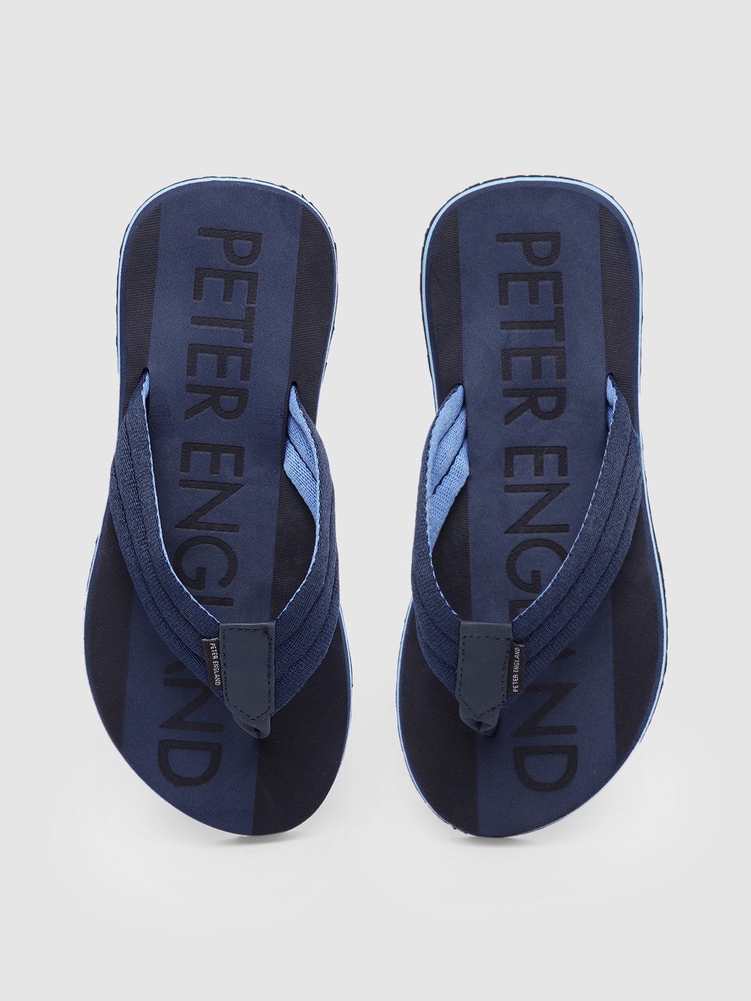 

Peter England Men Navy Blue Brand Logo Embossed Thong Flip-Flops