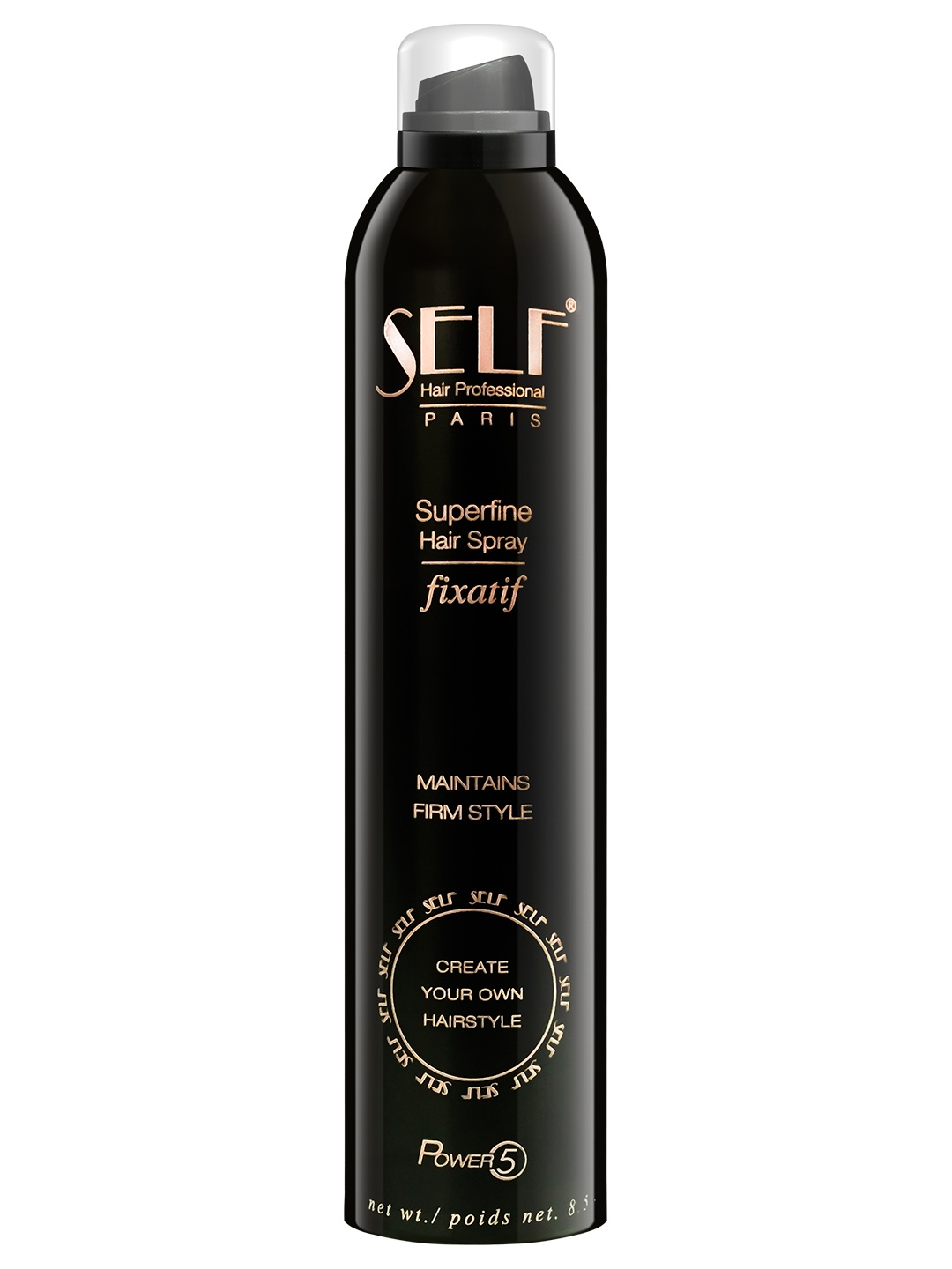 

SELF Hair Professional Paris Fixatif Power 7 Superfine Hair Spray 250 ml, Black