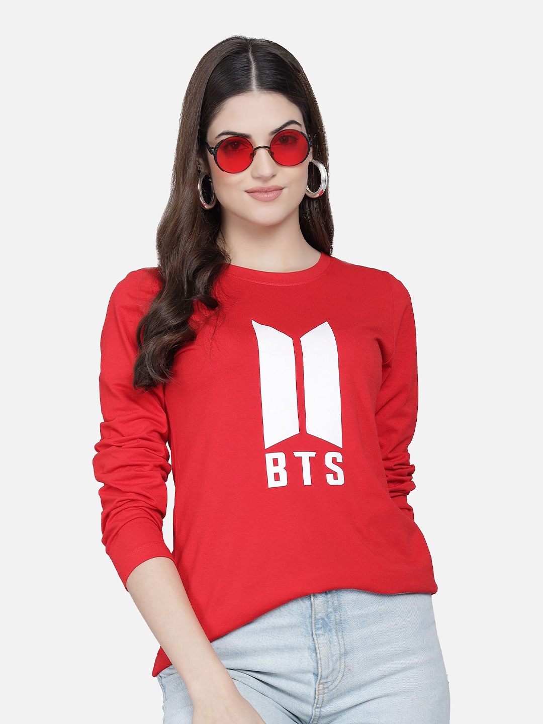 

PockMAN Women Red Typography Printed T-shirt