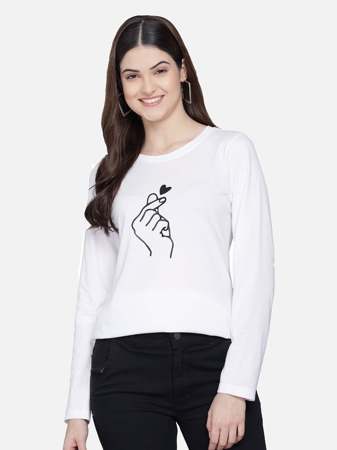 

PockMAN Women White Printed T-shirt