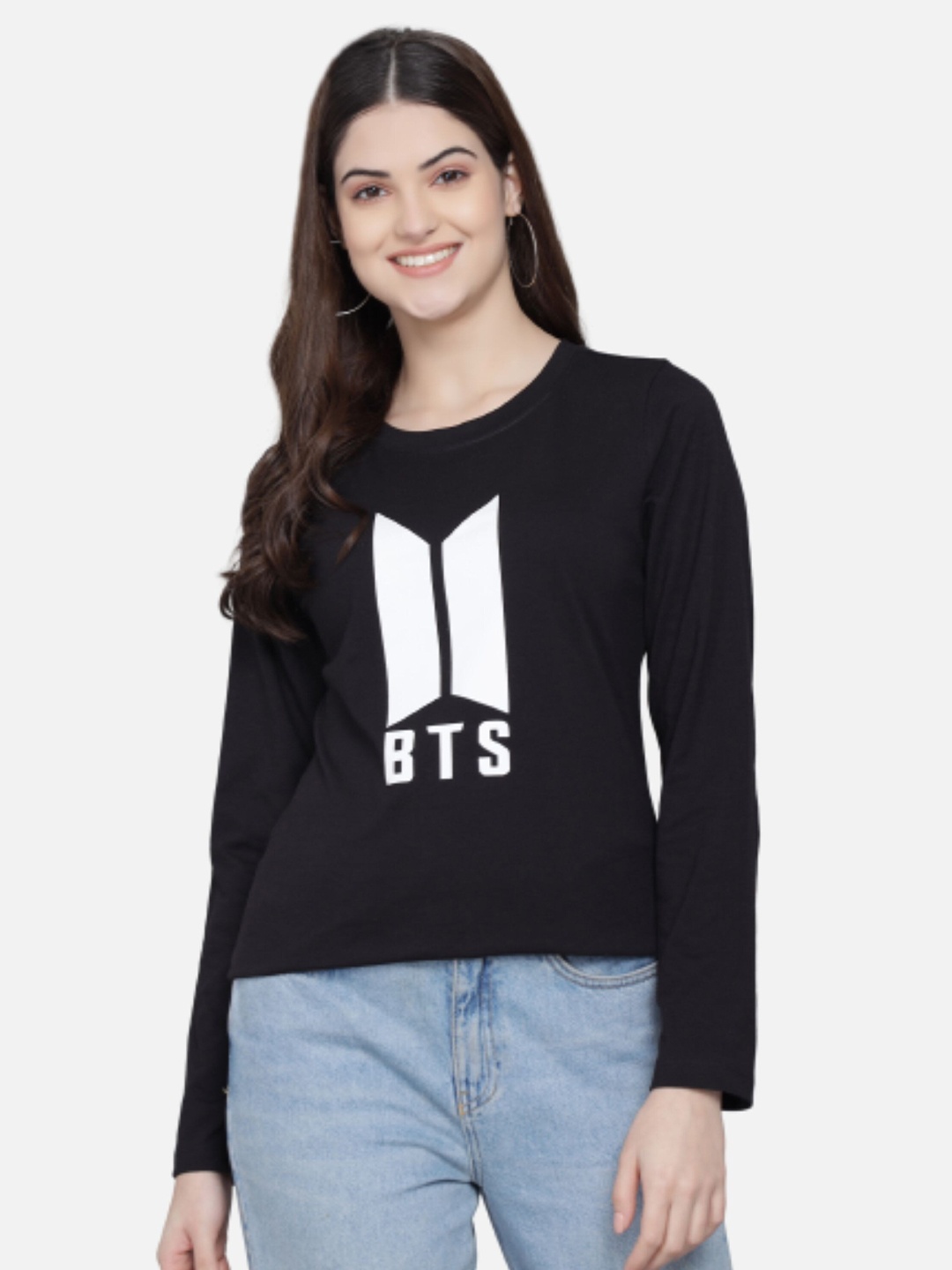 

PockMAN Women Black Printed T-shirt