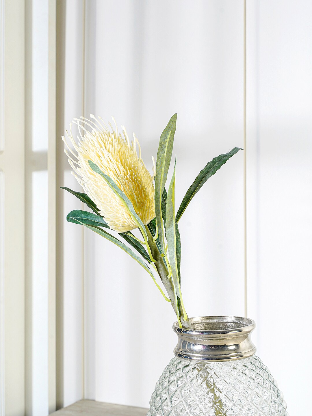 

Pure Home and Living White & Green Artificial Protea