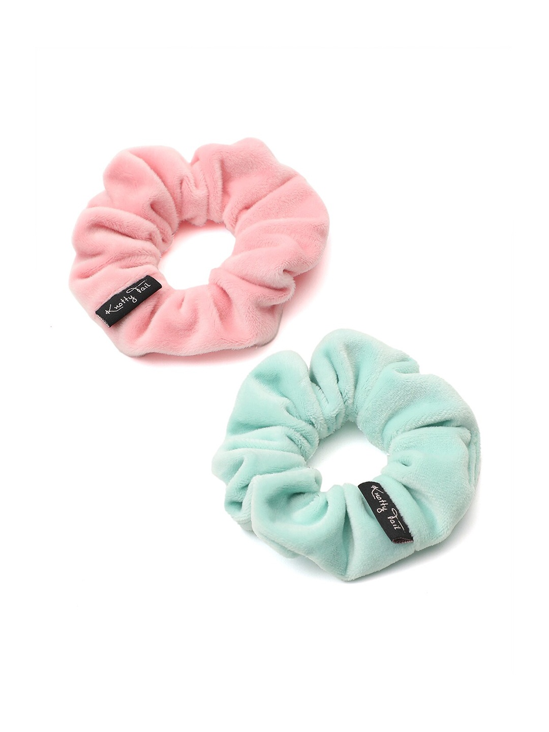 

Knotty Tail Women Pink & Sea Green Set of 2 Scrunchies