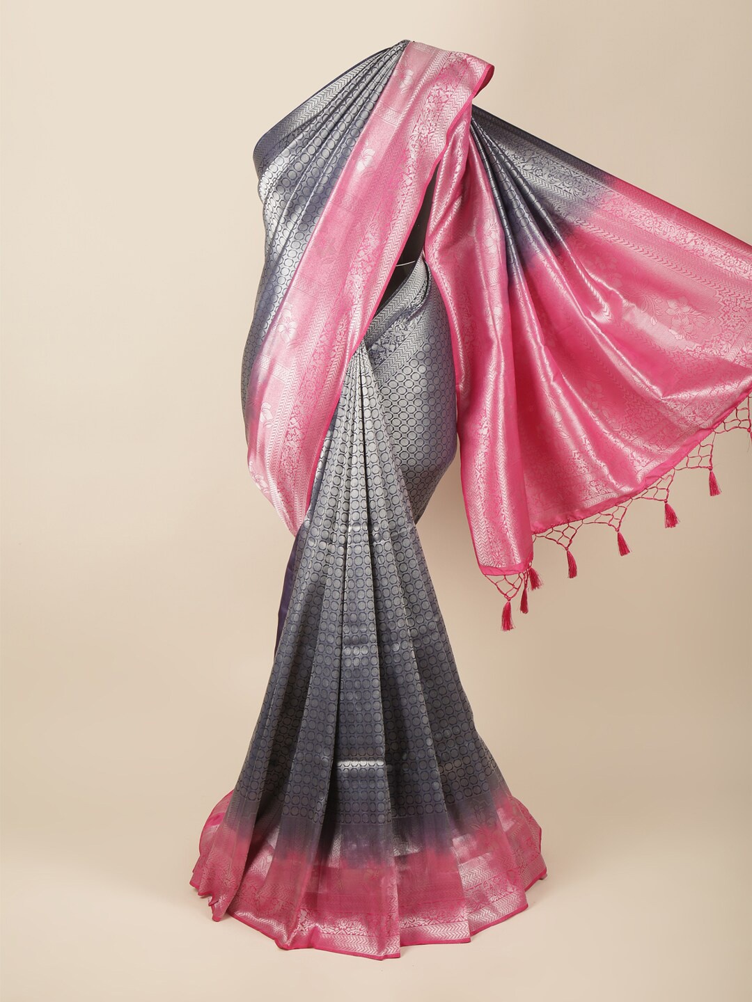 

Pothys Blue & Pink Woven Design Zari Art Silk Banarasi Saree