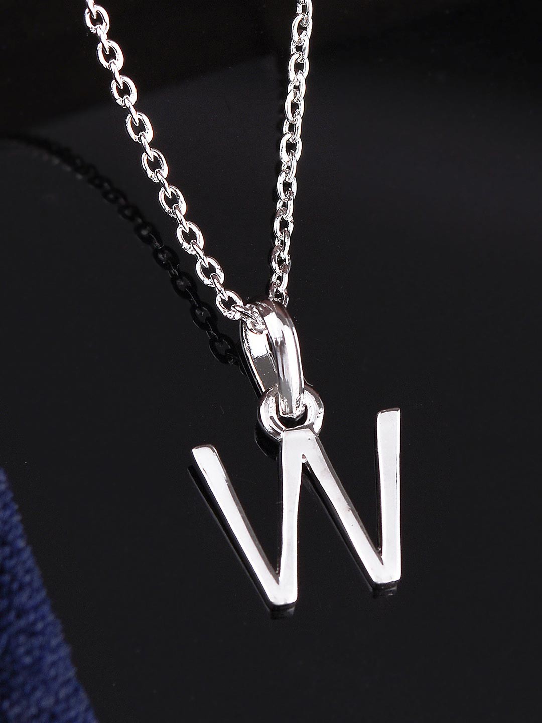 

Tistabene Women Silver-Toned Rhodium Plated W-Shaped Pendant