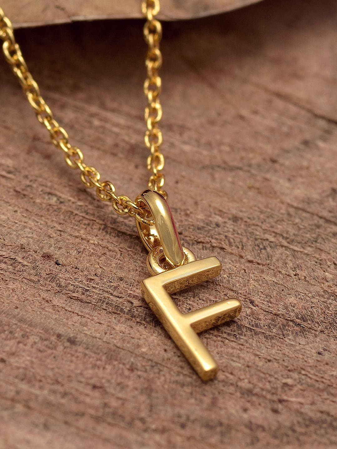 

Tistabene 18K Gold-Plated F Alphabet Pendant with Chain