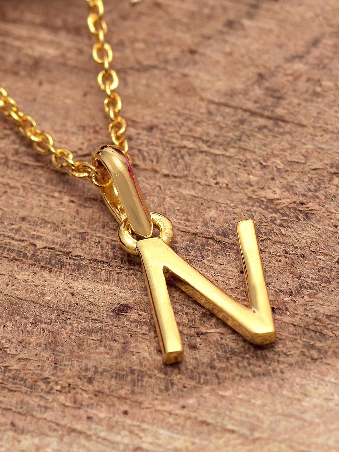 

Tistabene Women 18 K Gold-Plated Letter N Pendant with Chain