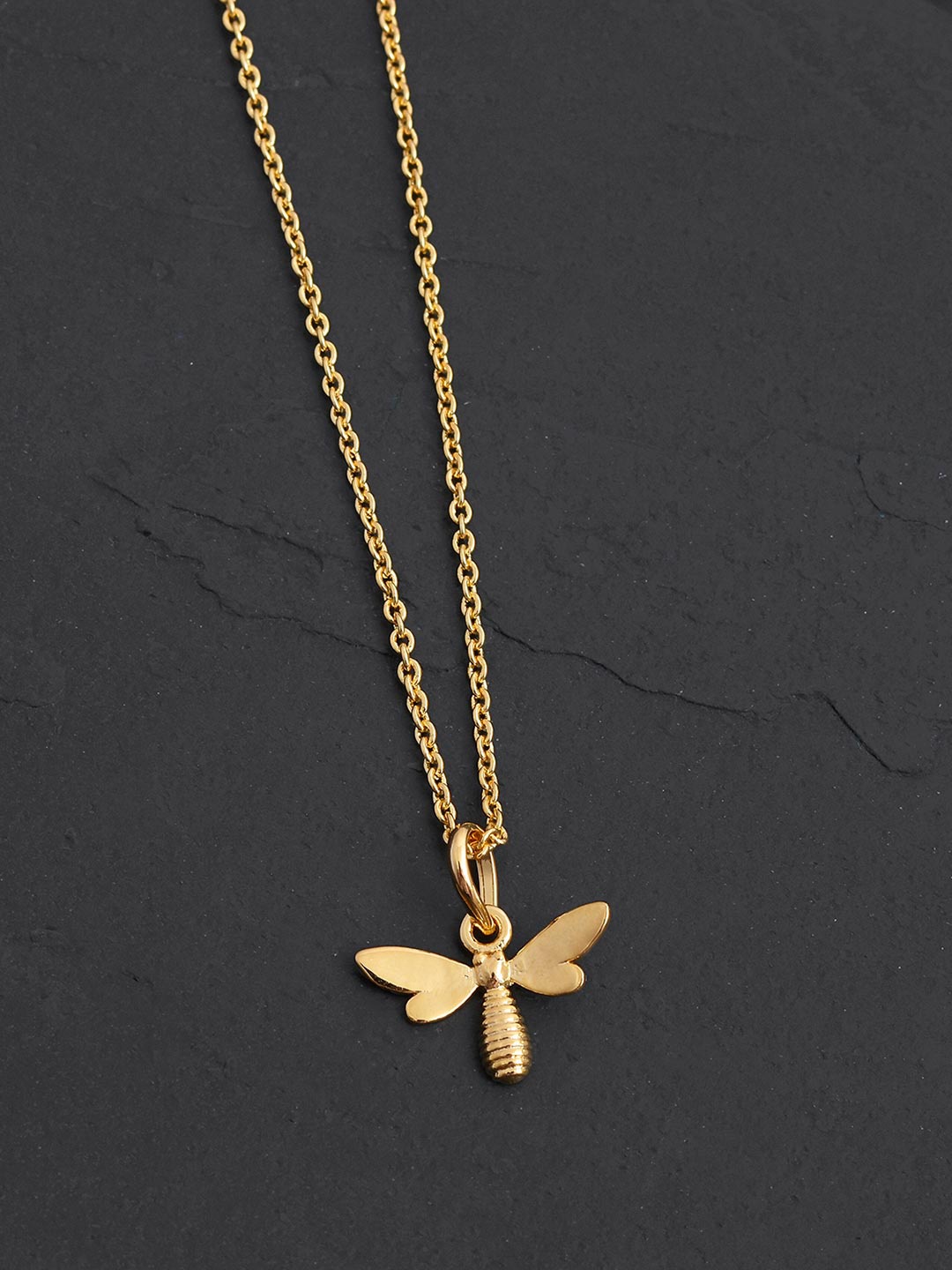 

Tistabene Gold-Toned 18K Gold-Plated Butterfly Pendant With Chain