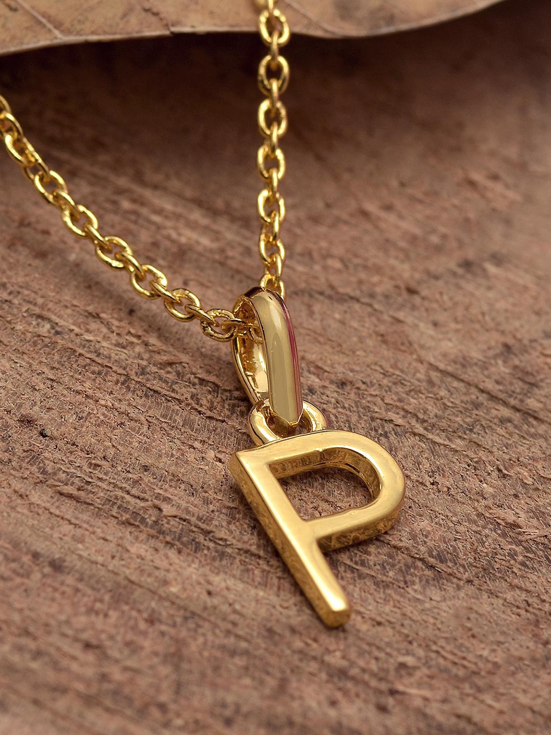 

Tistabene Gold Toned 18 K Gold Plated P Pendant