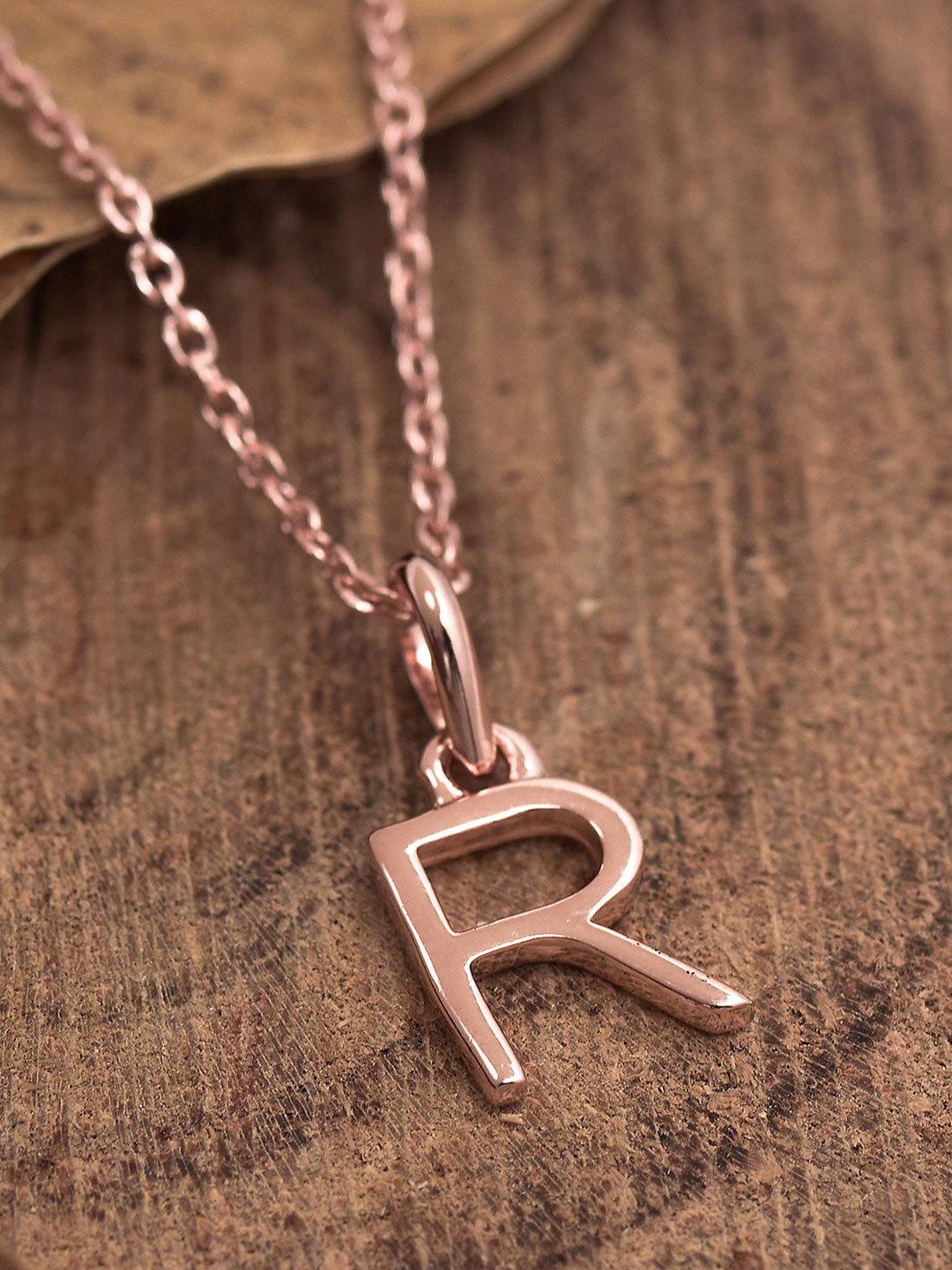 

Tistabene Women Pink Rose Gold-Plated R Pendant