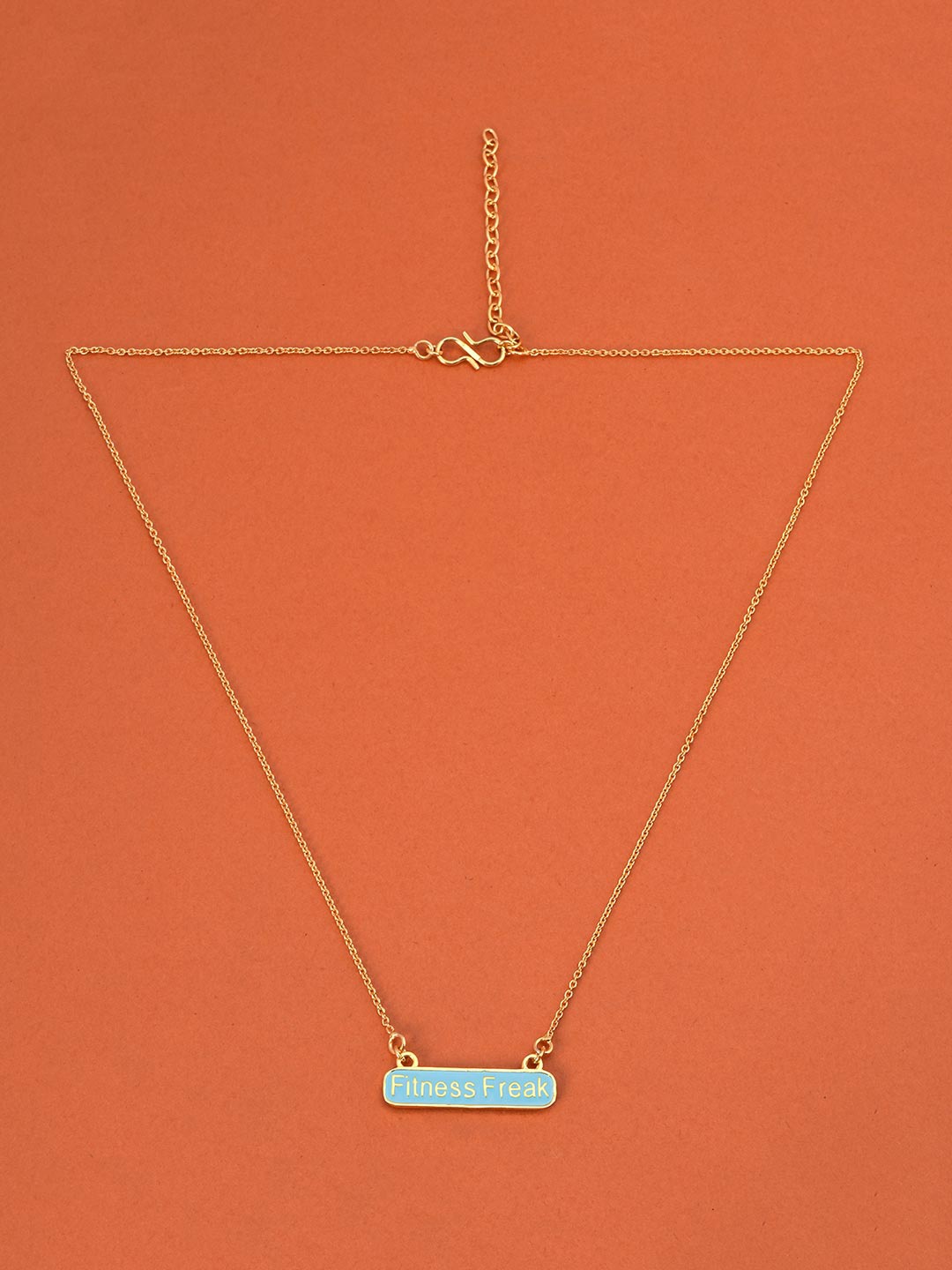 

Tistabene Women Blue & Gold-Plated Engraved Pendant With Chain