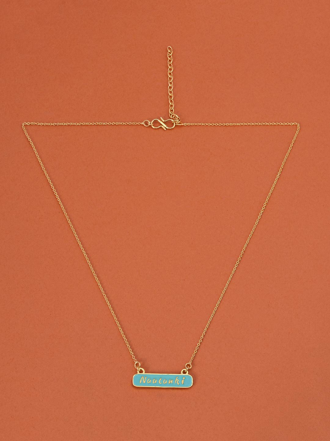 

Tistabene Gold-Plated & Blue Best of Bonds NAUTANKI Pendant with Chain