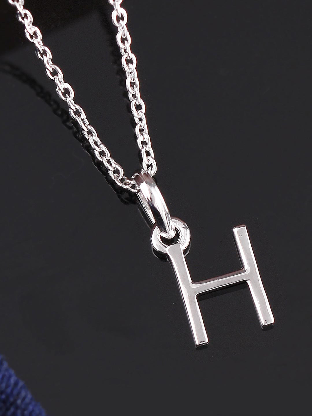 

Tistabene Silver-Toned Rhodium Plated H Pendant