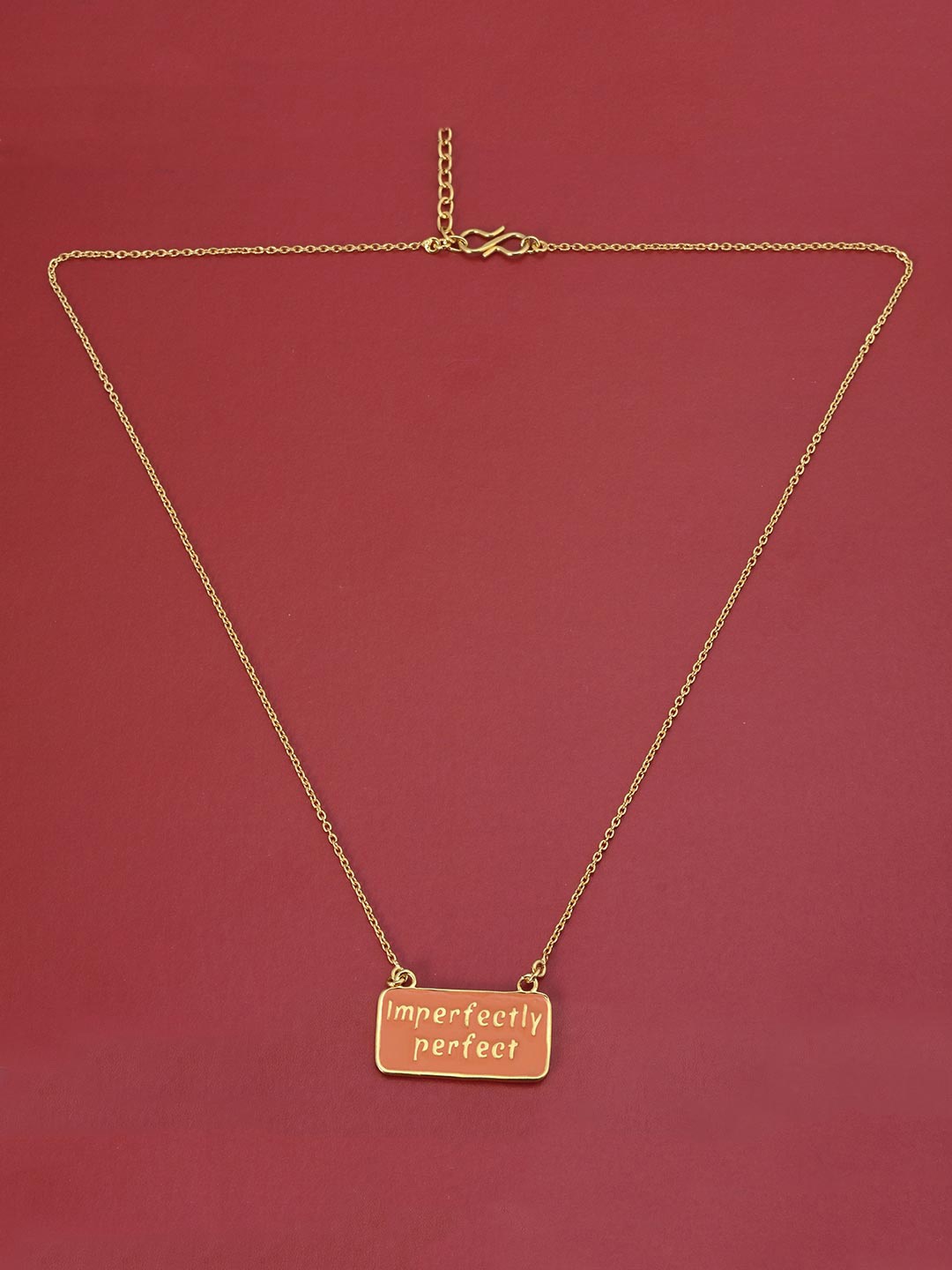 

Tistabene Gold-Plated & Orange Imperfectly Perfect Pendant With Chain