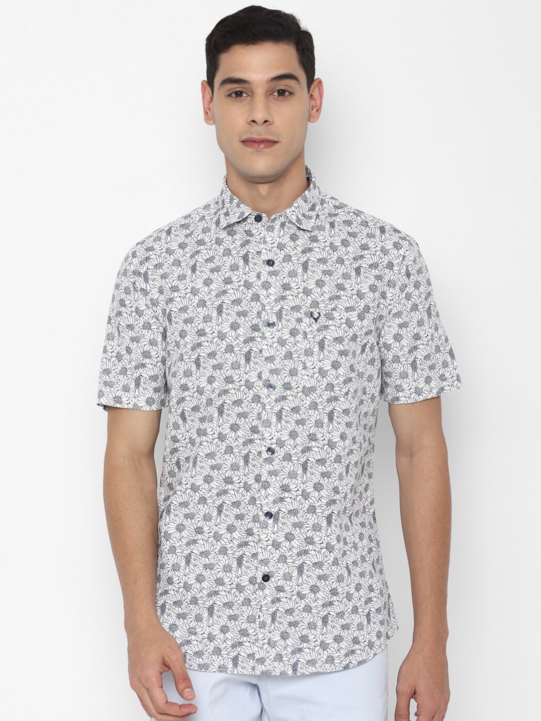 

Allen Solly Men White Slim Fit Printed Casual Shirt