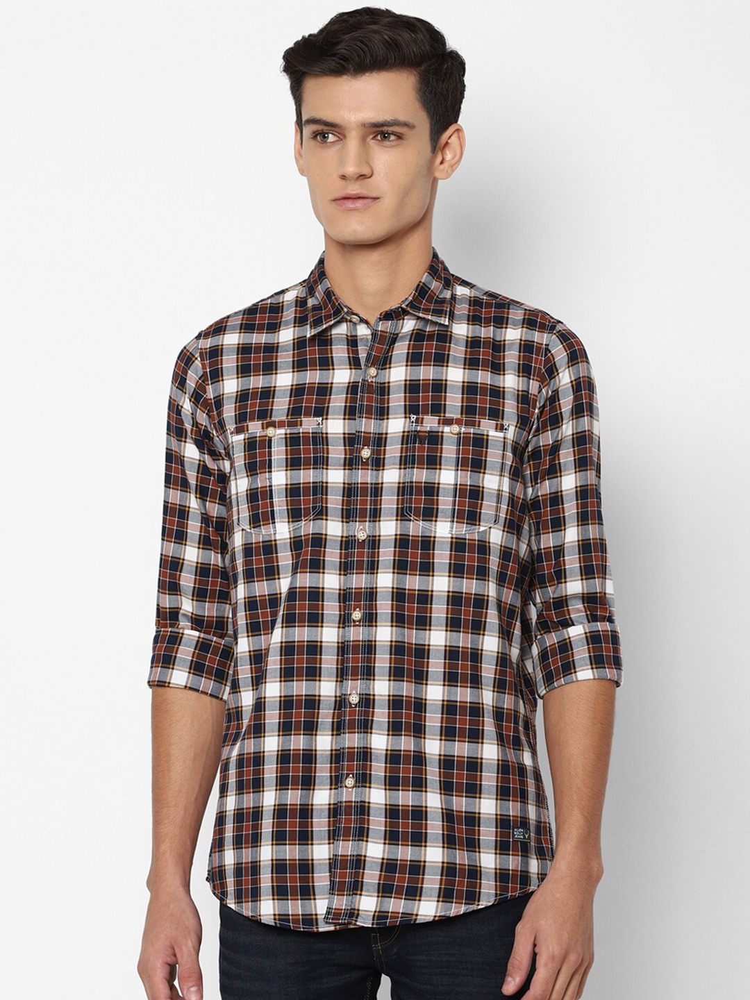 

Allen Solly Sport Men Black & White Checked Casual Shirt