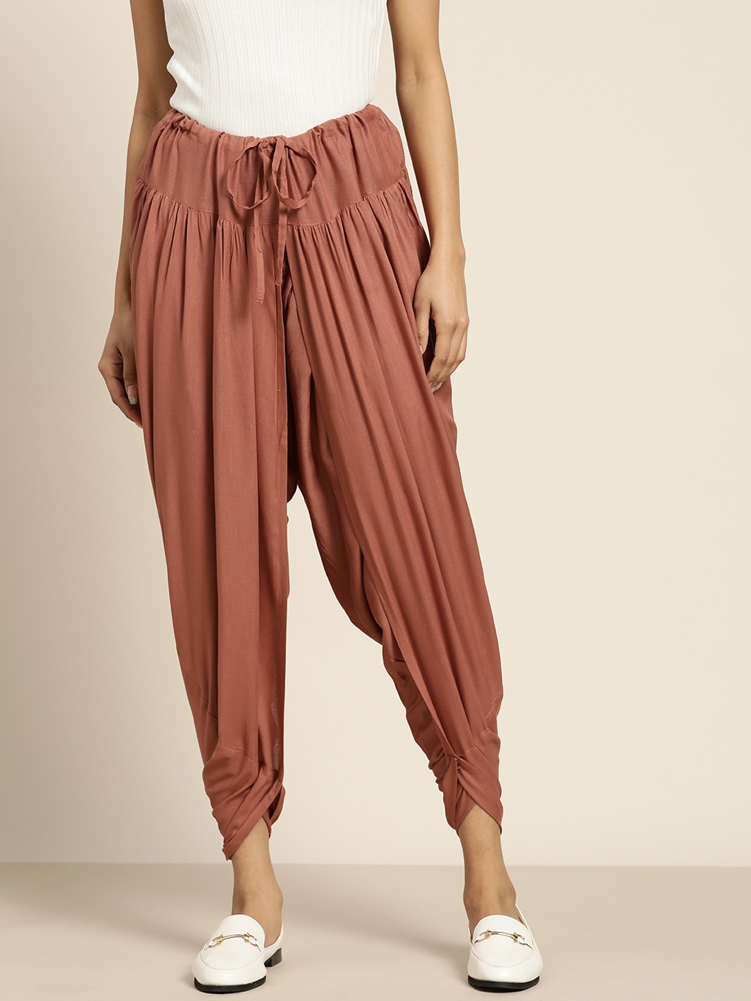 

Sangria Women Rust Brown Solid Dhoti Pant