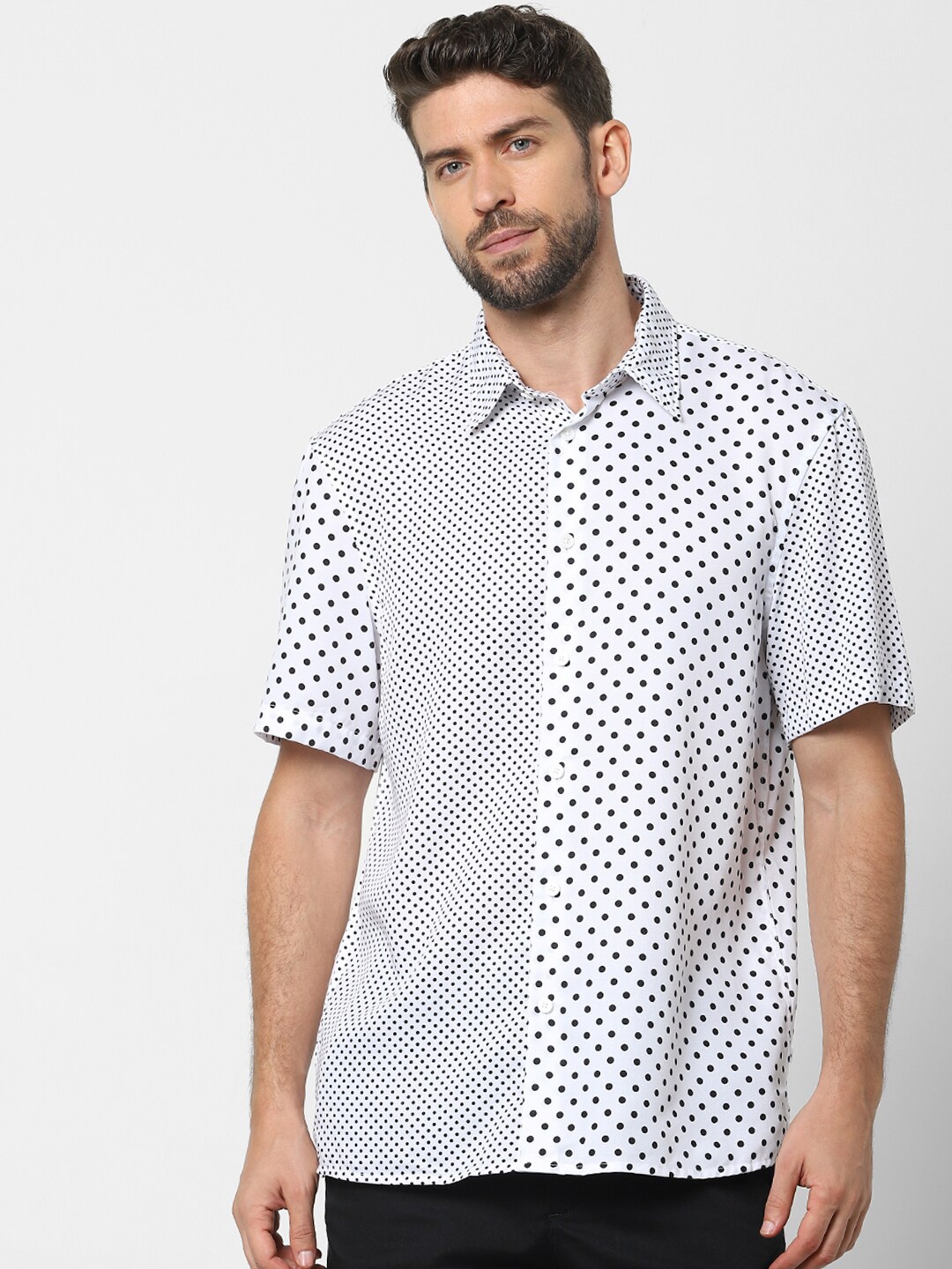 

SELECTED Men White Printed Casual Shirt