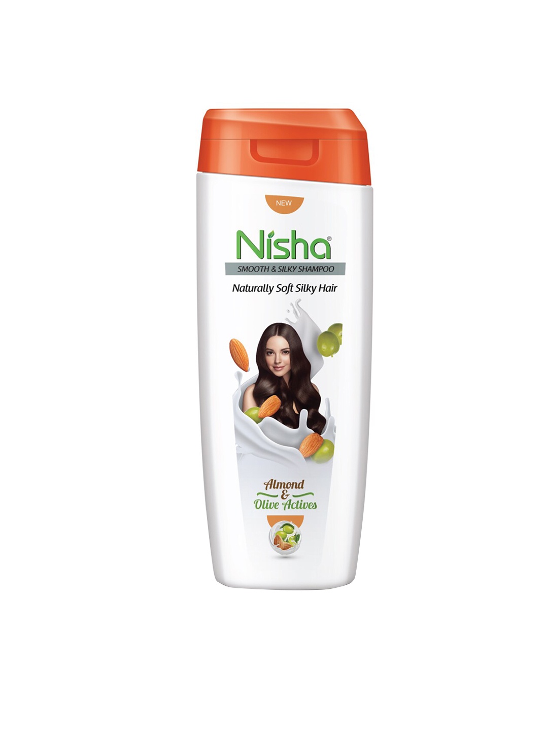 

Nisha Set of 10 Smooth & Silky Soft Silky Hair Almond & Olive Actives Shampoo 80 ml, White