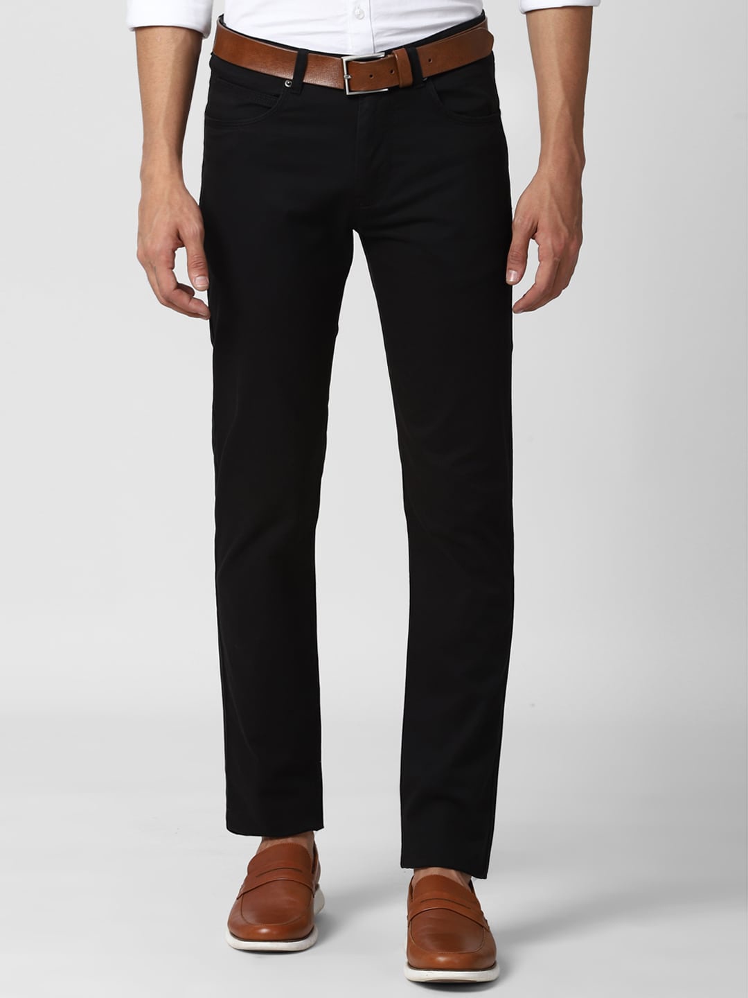 

Peter England Casuals Men Black Slim Fit Trousers