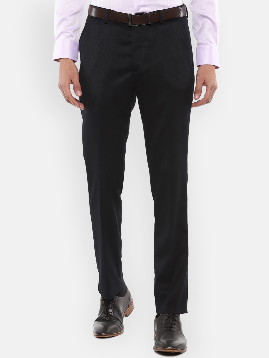 

Louis Philippe Men Black Slim Fit Trousers