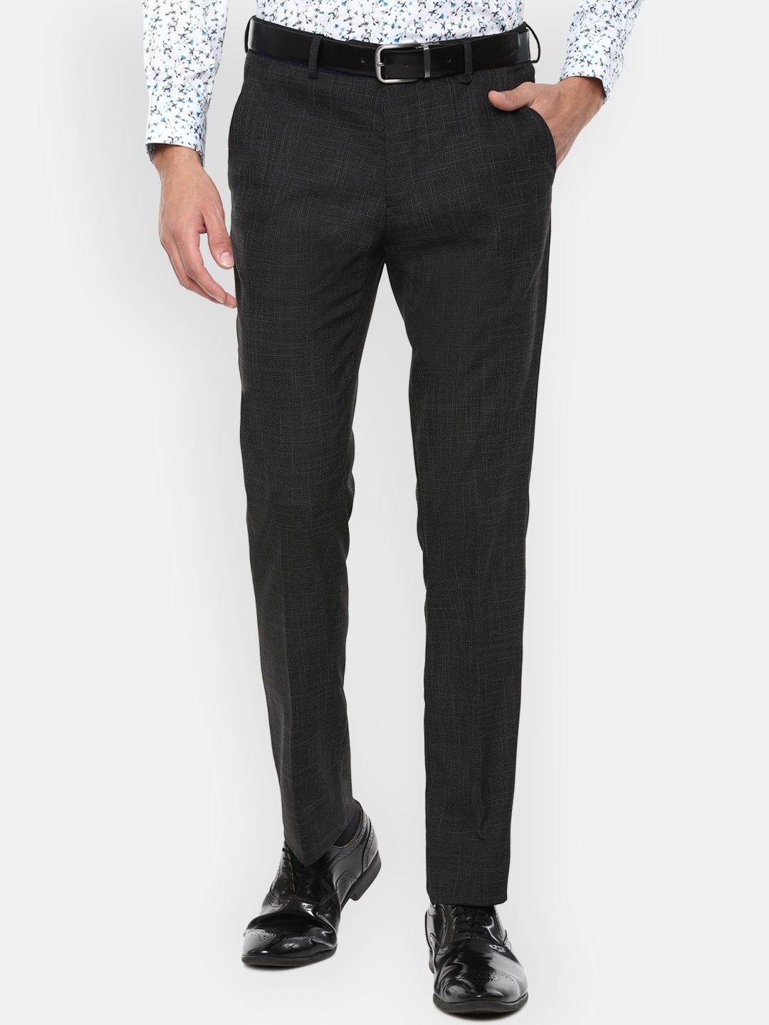

V Dot Men Grey Skinny Fit Trousers